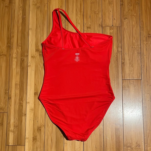 ❤️NWOT Girlfriend Collective Marina Powell One Shoulder One Piece Swimsuit Red L - Picture 6 of 14